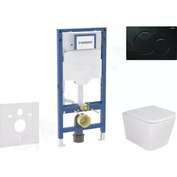 Geberit Duofix Set předstěnové instalace, klozetu Arkas I sedátka softclose, tlačítko Sigma01, černá, SANI11CA5123B