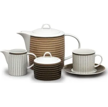 Stolování Thun 1794 Čajová souprava, Ella, perličky, porcelán Thun, 15 d.