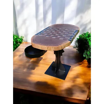 Šachy Šachový stůl F.L. Wood - design, černá vs. bílá + doprava zdarma