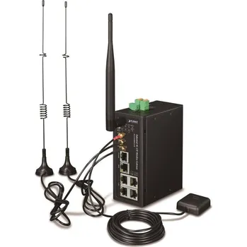 Mobilní telefon Planet IoT/M2M průmyslová brána, 1xWAN+3xLAN 1Gb, 2xLTE, WiFi ac, GPS, 3xCOM, I/O, DIN, IP30, -36/+75C, 9-36VDC