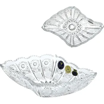 PB CRYSTAL Broušená křišťálová S-miska hluboká. Délka 210 mm. Klasický brus 500 PK.
