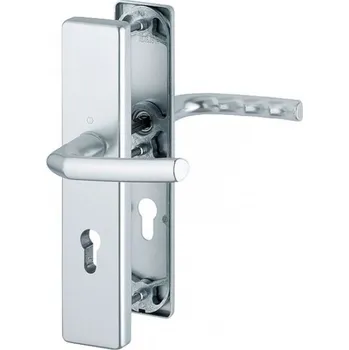 Bezpečnostní kování Hoppe Birmingham bez překrytu Provedení: klika/klika, Povrch: elox stříbrný - F1, Rozteč: 90