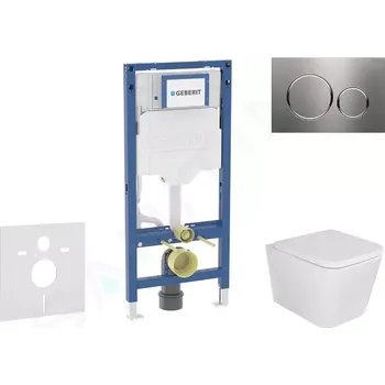 Geberit Duofix Set předstěnové instalace, klozetu Arkas I a sedátka softclose, tlačítko Sigma20, nerez, SANI11CA6105B