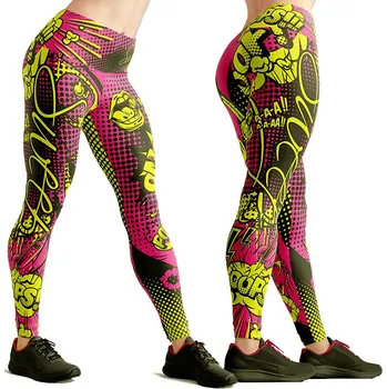 Dámské legíny SWEEP SWPT130 COMIX růžová/citronová S