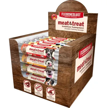 Pamlsek pro psa 33ks-33x80g Fleischeslust meat & treat míchané balení I (5 druhů) tréninkový snack pro psy
