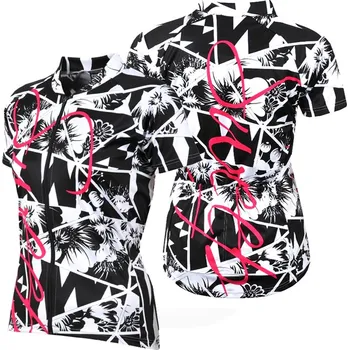 cyklistický dres SWEEP D050 CLASIC CYKLO bílá/černá/růžová XL