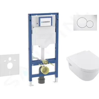 Geberit Duofix Set předstěnové instalace, klozetu Architectura a sedátka softclose, tlačítko Sigma01, alpská bílá, SANI11CK3100
