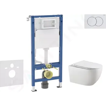 Splachovací tlačítko Geberit Duofix Set předstěnové instalace, klozetu Gaia a sedátka softclose, tlačítko Delta01, alpská bílá, SANI11CA3124B