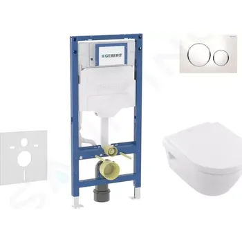 Geberit Duofix Set předstěnové instalace, klozetu Architectura a sedátka softclose, tlačítko Sigma20, bílá/chrom, SANI11CK3103