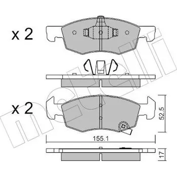 Brzdová destička Sada brzdových destiček, kotoučová brzda METELLI 22-1034-0