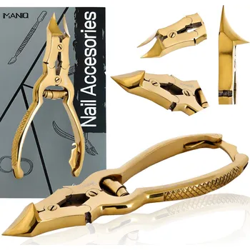 Nůžky na nehty pro tlusté zarostlé nehty stříhací kleště na kůžičky manikúra salon SPA IM-961-2-6,5-GOLD