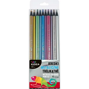 DERFORM Metalické trojhranné pastelky 10ks