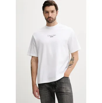 Pánské tričko Bavlněné tričko Calvin Klein Jeans LV04RC851G bílá 00X, vel. S