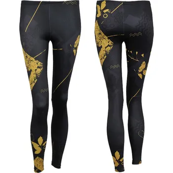 Dívčí legíny SWEEP SKPT017 černá - zlatá 134