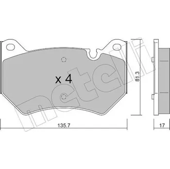 Brzdová destička Sada brzdových destiček, kotoučová brzda METELLI 22-1170-0