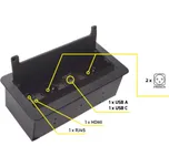 IN-LIGHT Vestavná výklopná zásuvka VARIANT černá broušená - 2x 230V + USB nab. A+C + HDMI + RJ45
