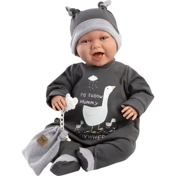 Panenka Llorens New Born realistická panenka miminko se zvuky a měkkým látkovým tělem 42 cm