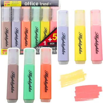 Zvýrazňovač Sada zvýrazňovačů, pastelové – 6 kusů