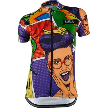 cyklistický dres KAYMAQ W26 cyklistický dres krátký rukáv komiks L