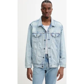 Pánská casual bunda Džínová bunda Levi's pánská, černá barva, přechodná, oversize, A5782 50X, vel. XL