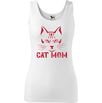 Dámské tílko s potiskem Cat mom Velikost: S, Barva: Bílá