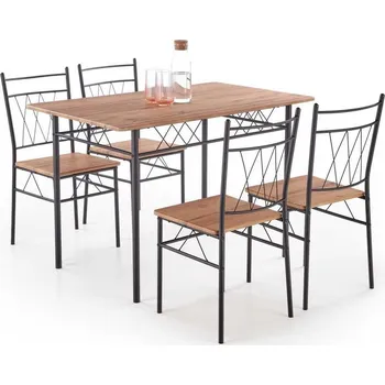 Jídelní set Faust 4+1, dub / černá