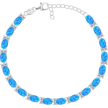 Náramek Brilio Silver Třpytivý stříbrný náramek se syntetickými opály BRC140WB + 2 měsíce na vrácení zboží