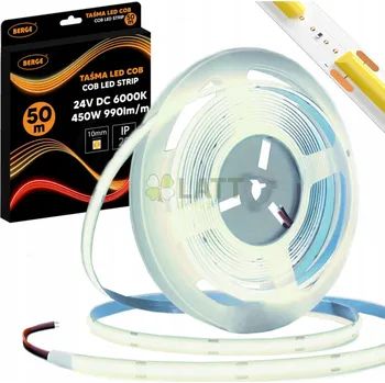 LED osvětlení BERGE LED pásek COB Neon 24V - 480D - 9W/m - IP20 - 990lm - 50m - studená barva