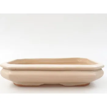 Květináč Keramická bonsai miska 18,5 x 13,5 x 4 cm béžová