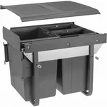 GTV Vestavný odpadkový koš GATOR vysoký, šířka 450 mm montáž na dvířka s předním uchycením Členění odpadkového koše: 1x20l + 2x10l