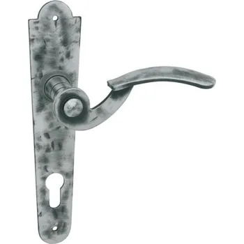 Dveřní kování In-Design Dveřní klika Tilly rozteč 72 mm hranatá šedá Provedení štítu: Koule/klika - pravá