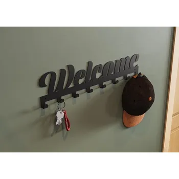 věšák na klíče In-Design Věšák WELCOME černý