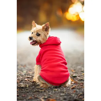 Obleček pro psa Vsepropejska Zigi červená mikina pro psa Barva: Červená, Délka zad (cm): 18, Obvod hrudníku: 34 - 40 cm