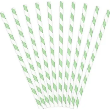 Papírová brčka mintové pruhy