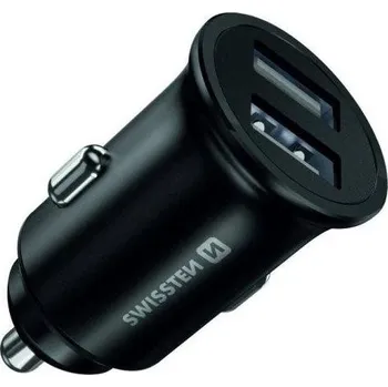 Datový kabel Swissten cl adaptér 2x usb 4,8a metal černý (eco balení)