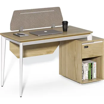 Psací stůl Kancelářský stůl se skříňkou Houseland Profit Max 03 1607 dub/bílý