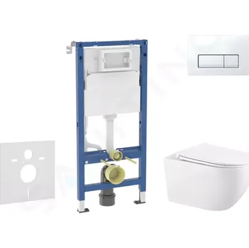 Geberit Duofix Set předstěnové instalace, klozetu Gaia a sedátka softclose, tlačítko Delta50, alpská bílá, SANI11CA3144B