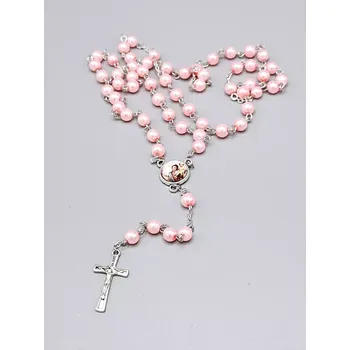 Růženec Kateřina Vlasáková Růženec Svatý Kryštof růžové perle