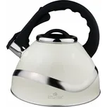 Tradiční ocelová konvice 3l se silikonovou rukojetí, béžová