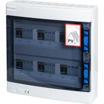 Solarmi DC6 osazený rozvaděč pro fotovoltaiku, 6x svodič, 6x odpojovač, pojistky