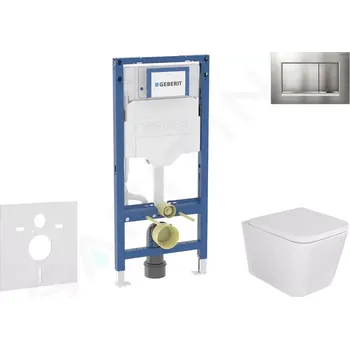 Geberit Duofix Set předstěnové instalace, klozetu Arkas a sedátka softclose, tlačítko Sigma30, lakovaný chrom mat/chrom, SANI11CA1113B