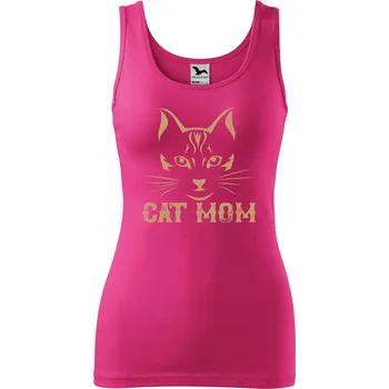 Dámské tílko s potiskem Cat mom Velikost: M, Barva: Purpurová