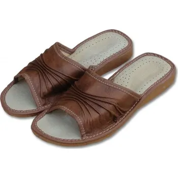 Pánská zimní obuv Dámské pantofle hnědé