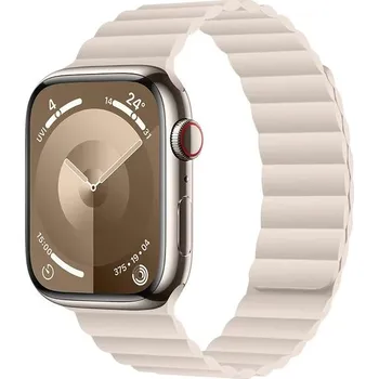 Ostatní příslušenství k chytrým hodinkám JP Silikonový magnetický řemínek, Apple Watch 4 / 5 / 6 / 7 / 8 / 9 / 10 / 11 / SE 1 / 2 / 3 / Ultra 1 / 2 / 3 (44 / 45 / 46 / 49 mm), bílý