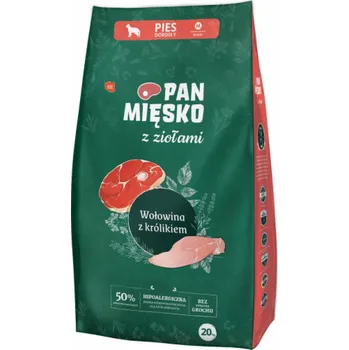 Krmivo pro psa PAN MIĘSKO with herbs Beef with rabbit M - suché krmivo pro psy - 20kg