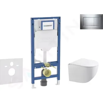 Geberit Duofix Set předstěnové instalace, klozetu Gaia a sedátka softclose, tlačítko Sigma30, chrom/chrom mat, SANI11CA1127B