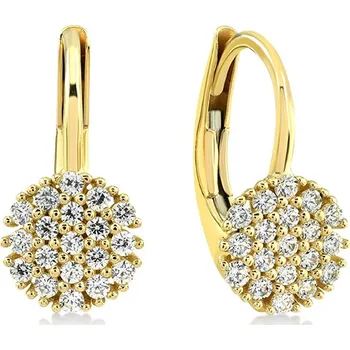 Náušnice Lillian Vassago Patentové zlaté náušnice se zirkony LLV31-GER003