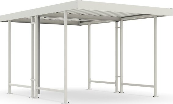 Přístřešek na kola - VRANOV - Oboustranný 2.870 mm Žárový zinek a prášková barva RAL 9002