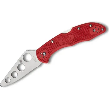 kapesní nůž Spyderco C11TR Delica 4 Lightweight Trainer kapesní tréninkový nůž 7 cm, Satin, červená, FRN