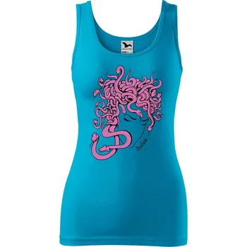 Dámské tílko s potiskem Medúza Velikost: L, Barva: Tyrkysová